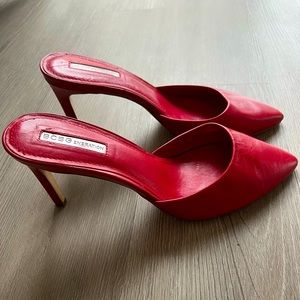 BCBG Leather Pointed Toe Mules